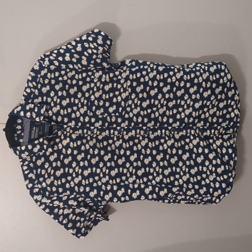 Daisy Print short sleeve button down